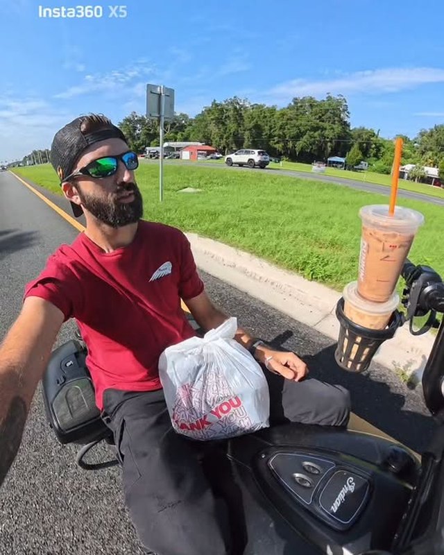 Mike stopped at a light in Central Florida, drink sitting in the Ciro3D cup holder
